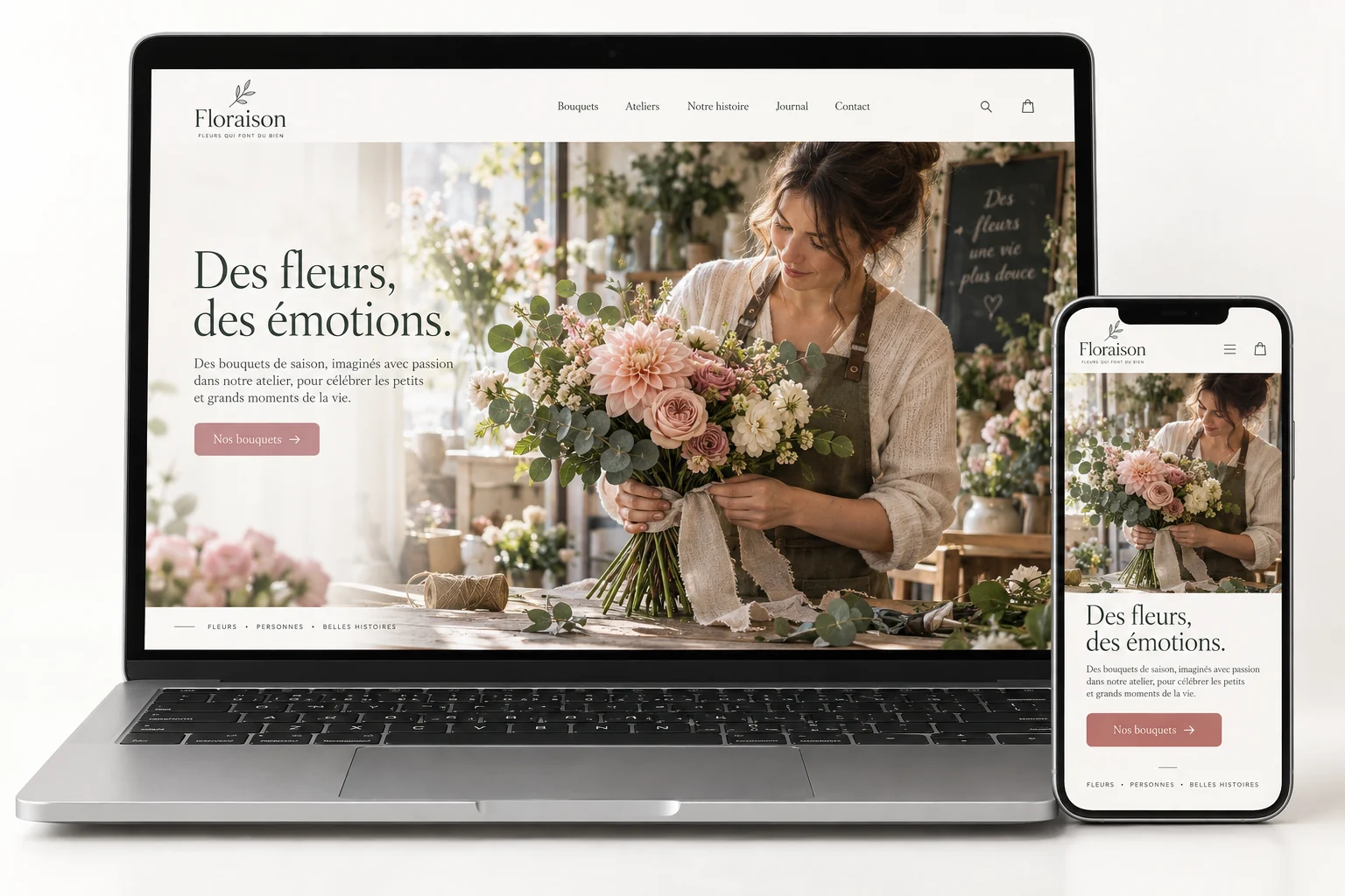 Aperçu du modèle Floraison pour commerce