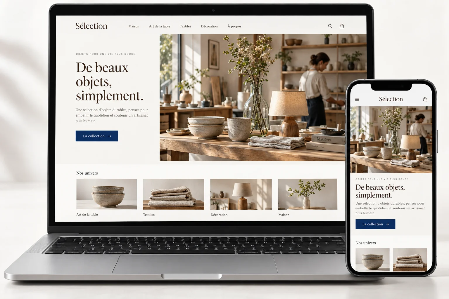 Aperçu du modèle Sélection pour commerce