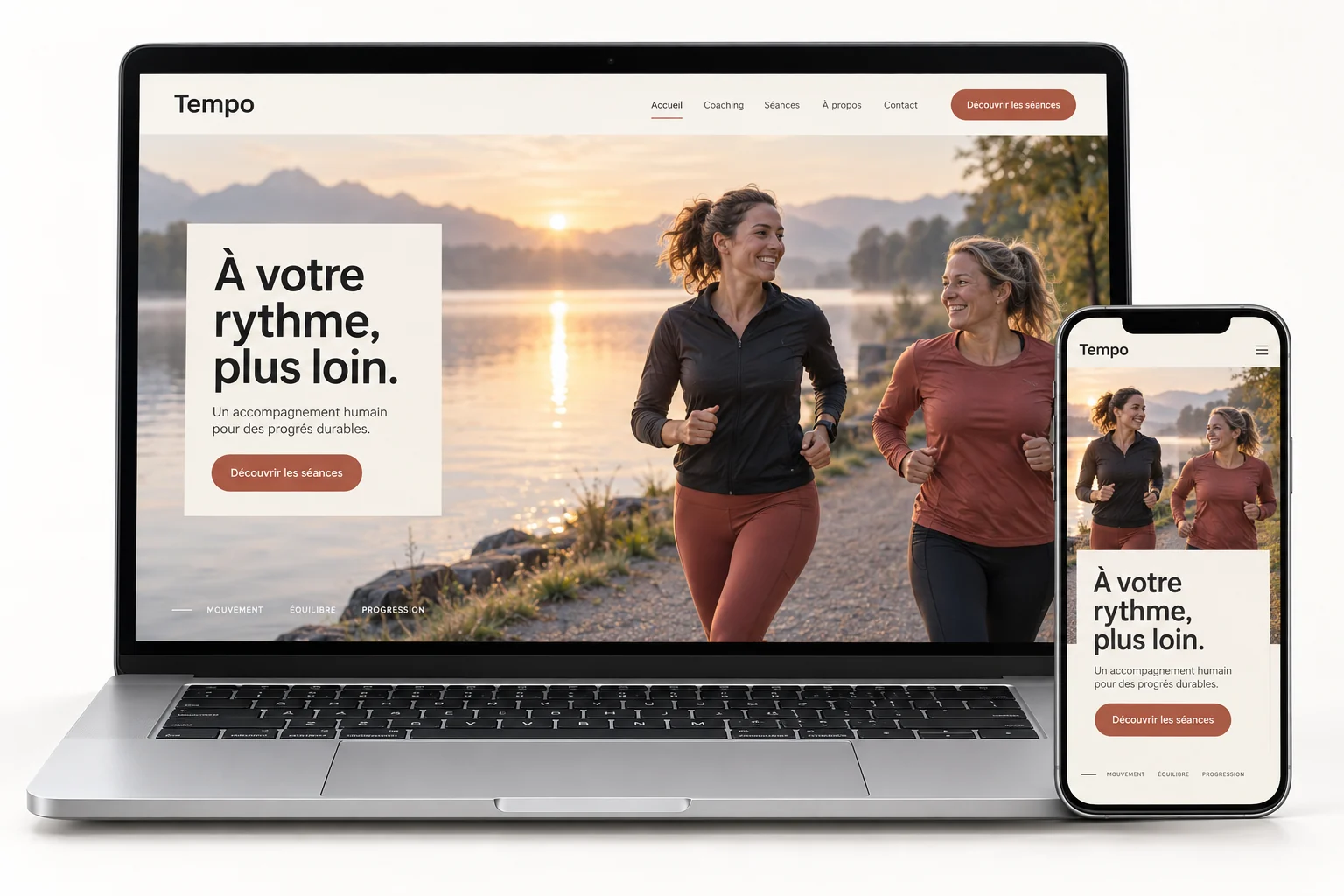 Aperçu du modèle Tempo pour coach sportif