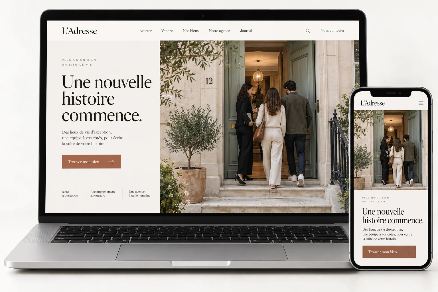 Aperçu du modèle Adresse pour immobilier