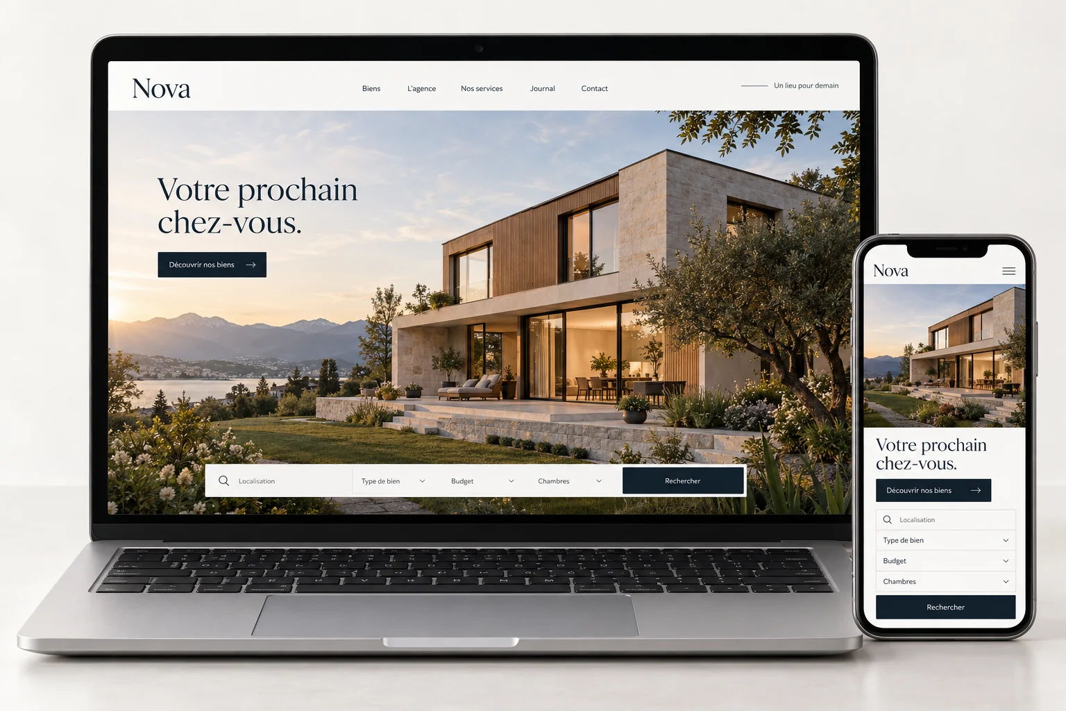 Aperçu du modèle Nova pour immobilier