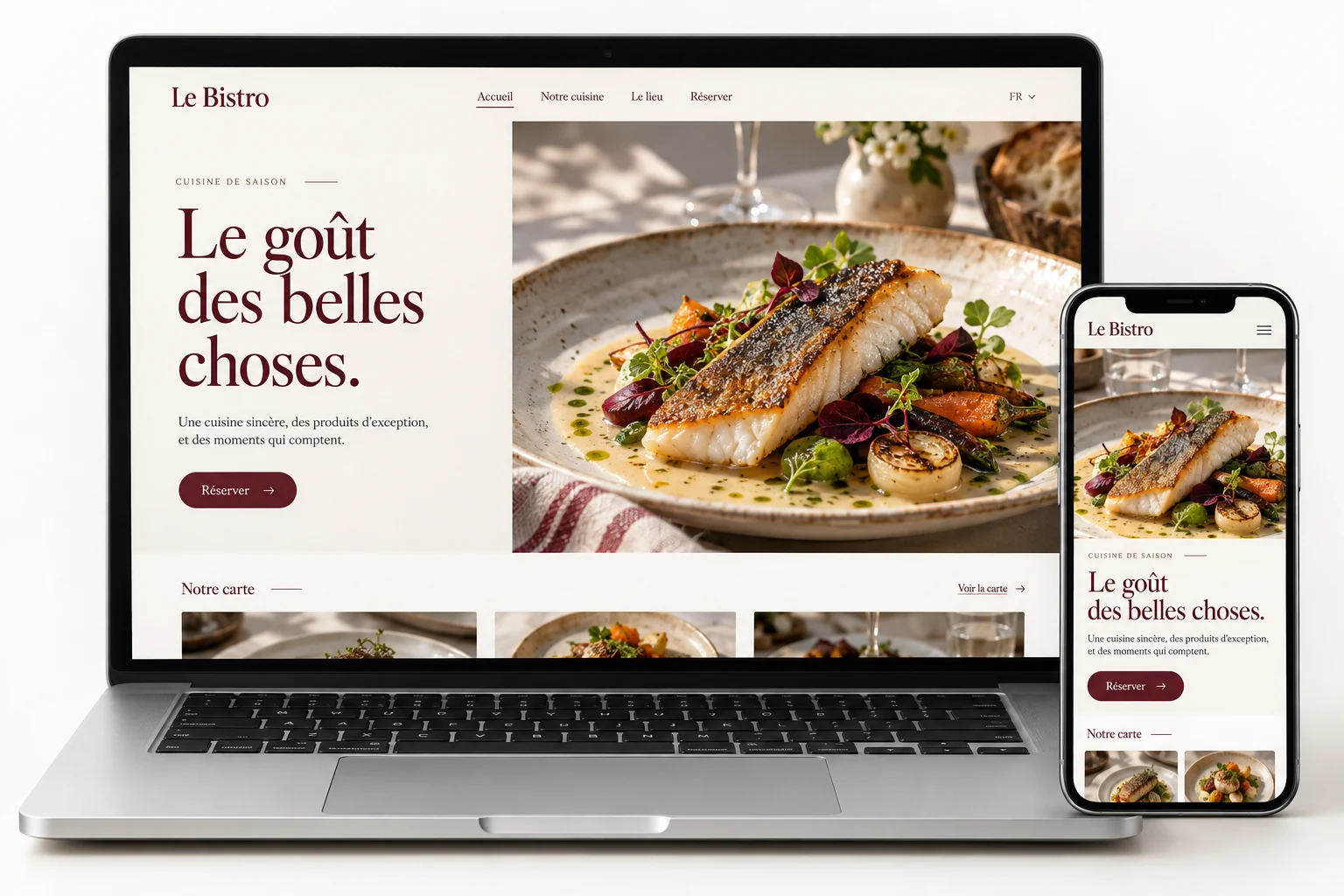 Aperçu du modèle Le Bistro pour restaurant