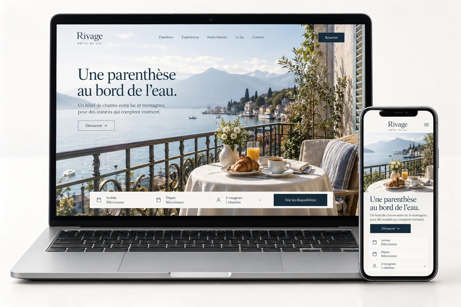 Aperçu du modèle Rivage pour hôtel