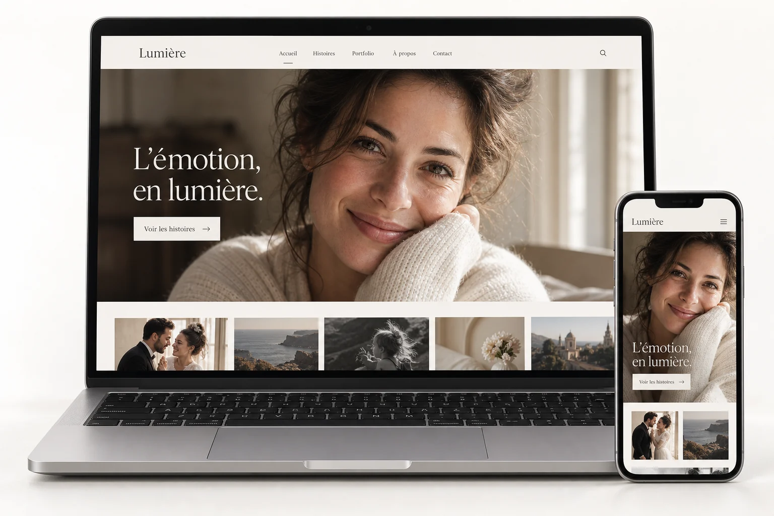 Aperçu du modèle Lumière pour photographe