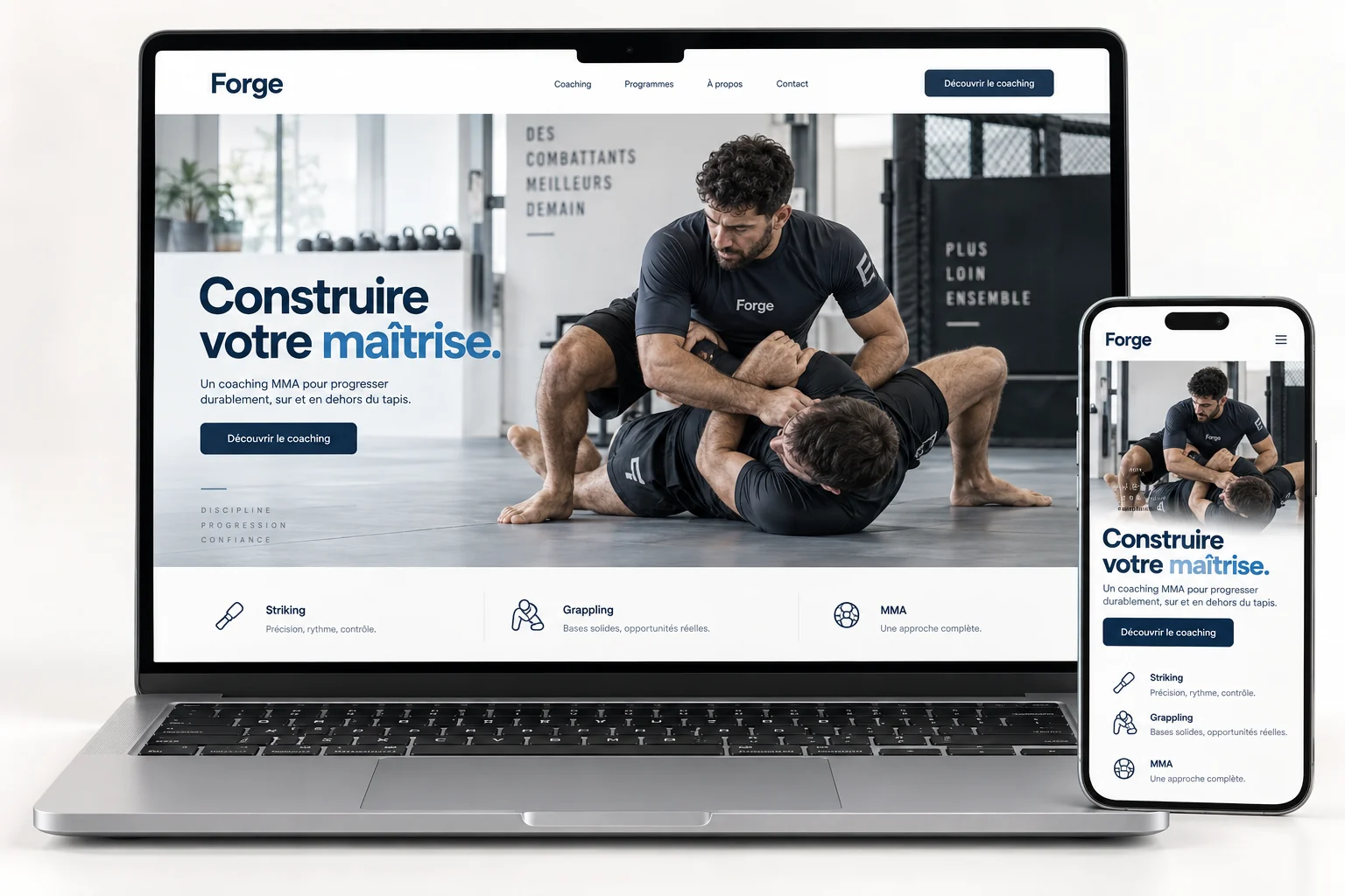 Aperçu du modèle Forge pour coach mma