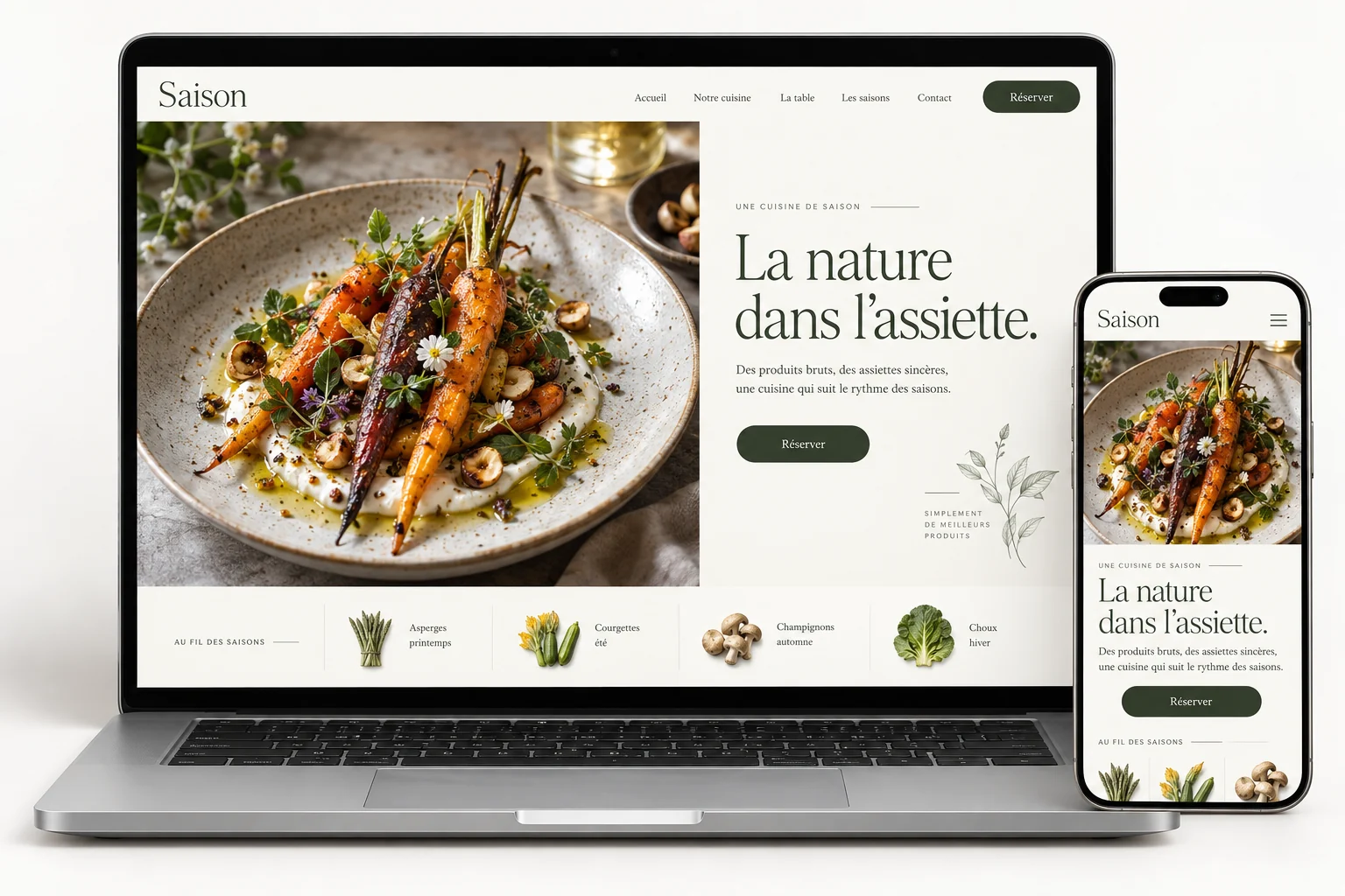 Aperçu du modèle Saison pour restaurant