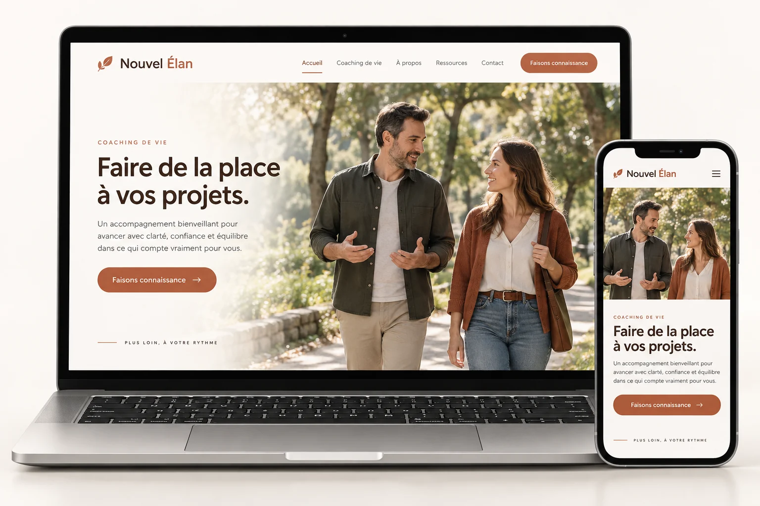 Aperçu du modèle Nouvel Élan pour coach de vie