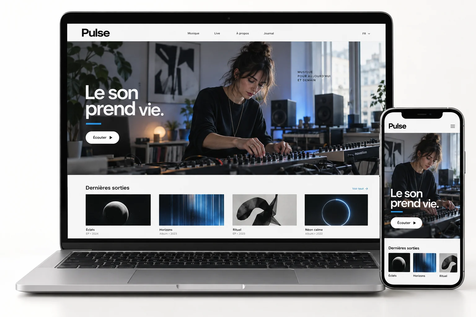 Aperçu du modèle Pulse pour artiste musical