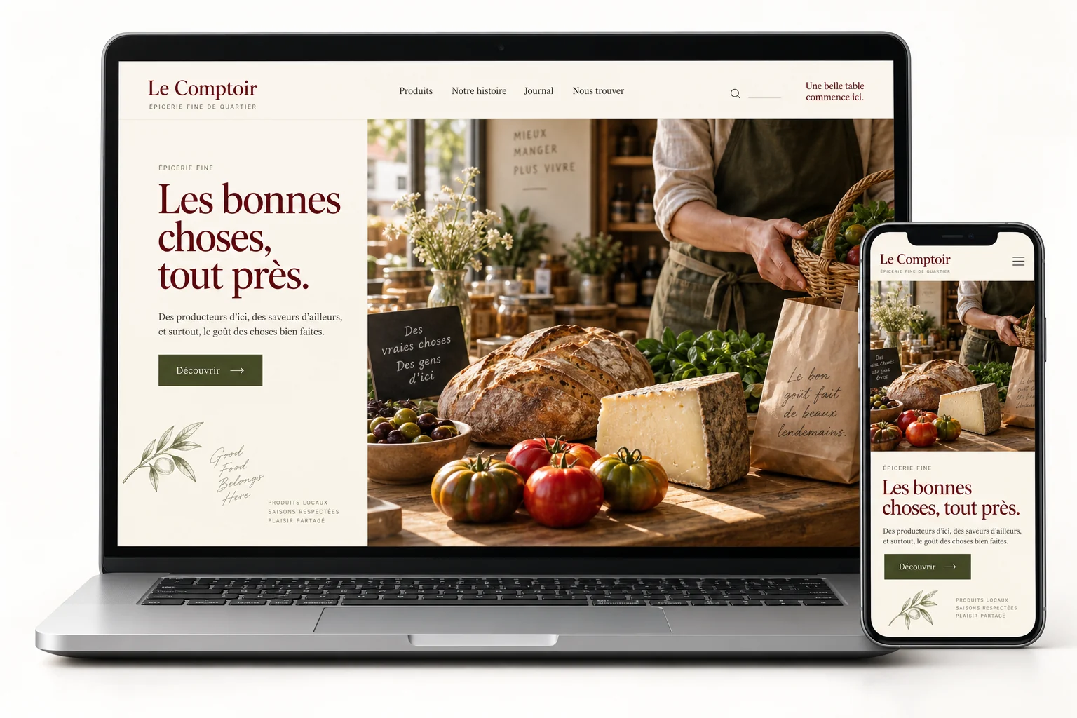 Aperçu du modèle Comptoir pour commerce