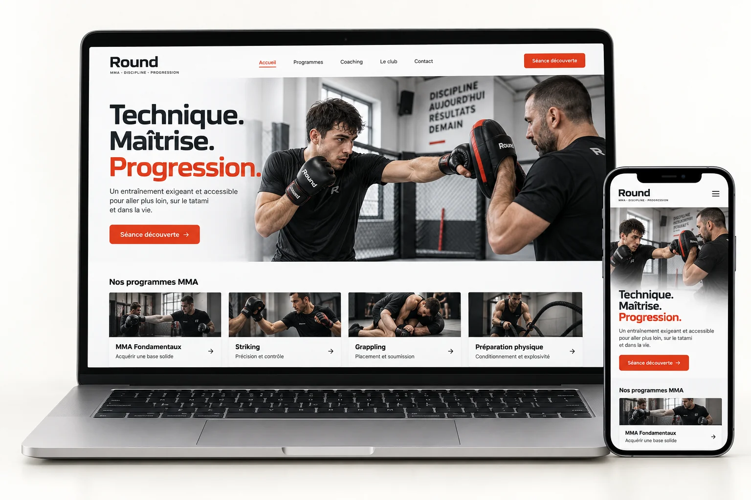 Aperçu du modèle Round pour coach mma