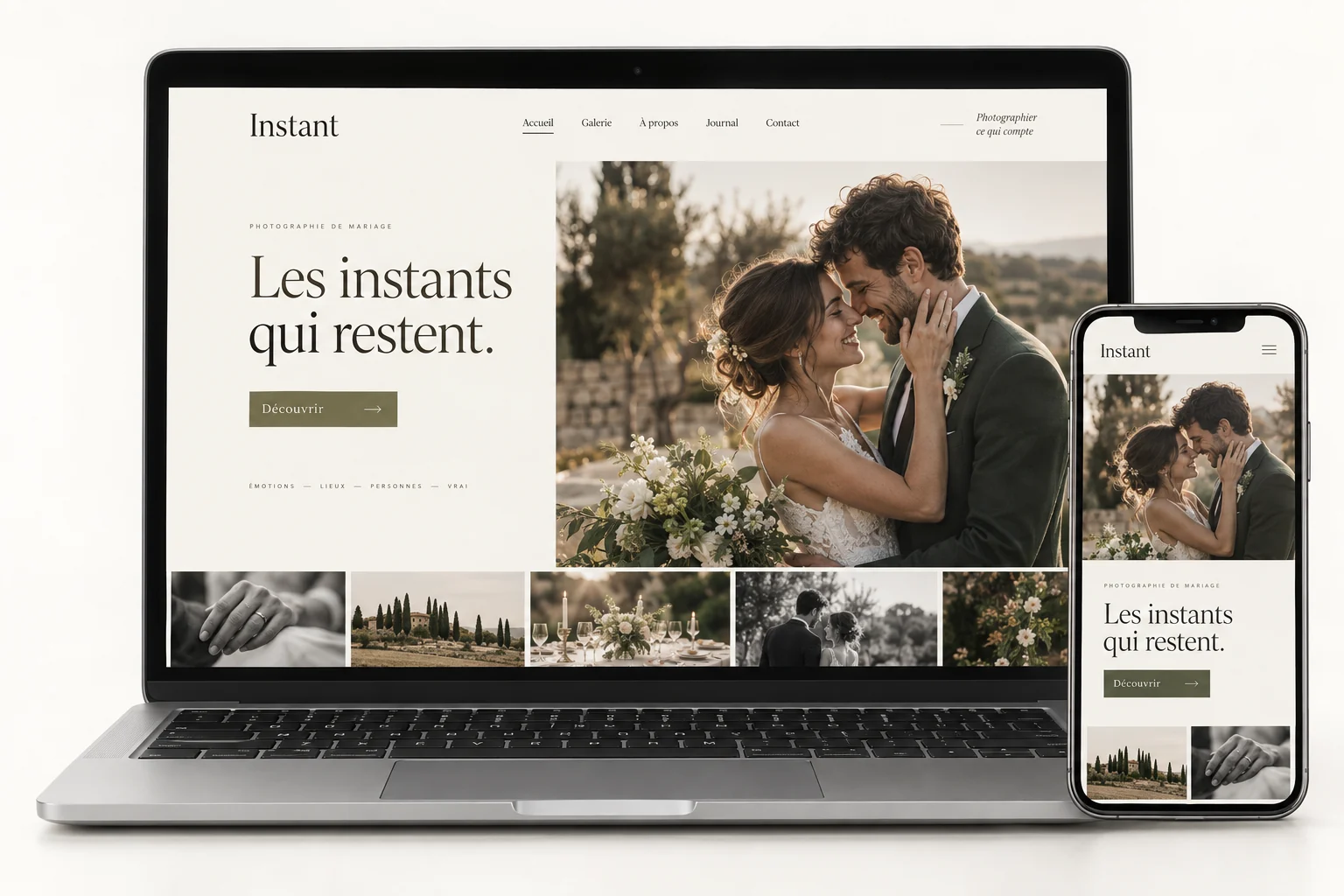 Aperçu du modèle Instant pour photographe