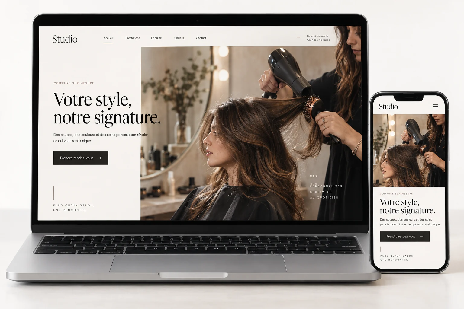 Aperçu du modèle Studio pour beauté