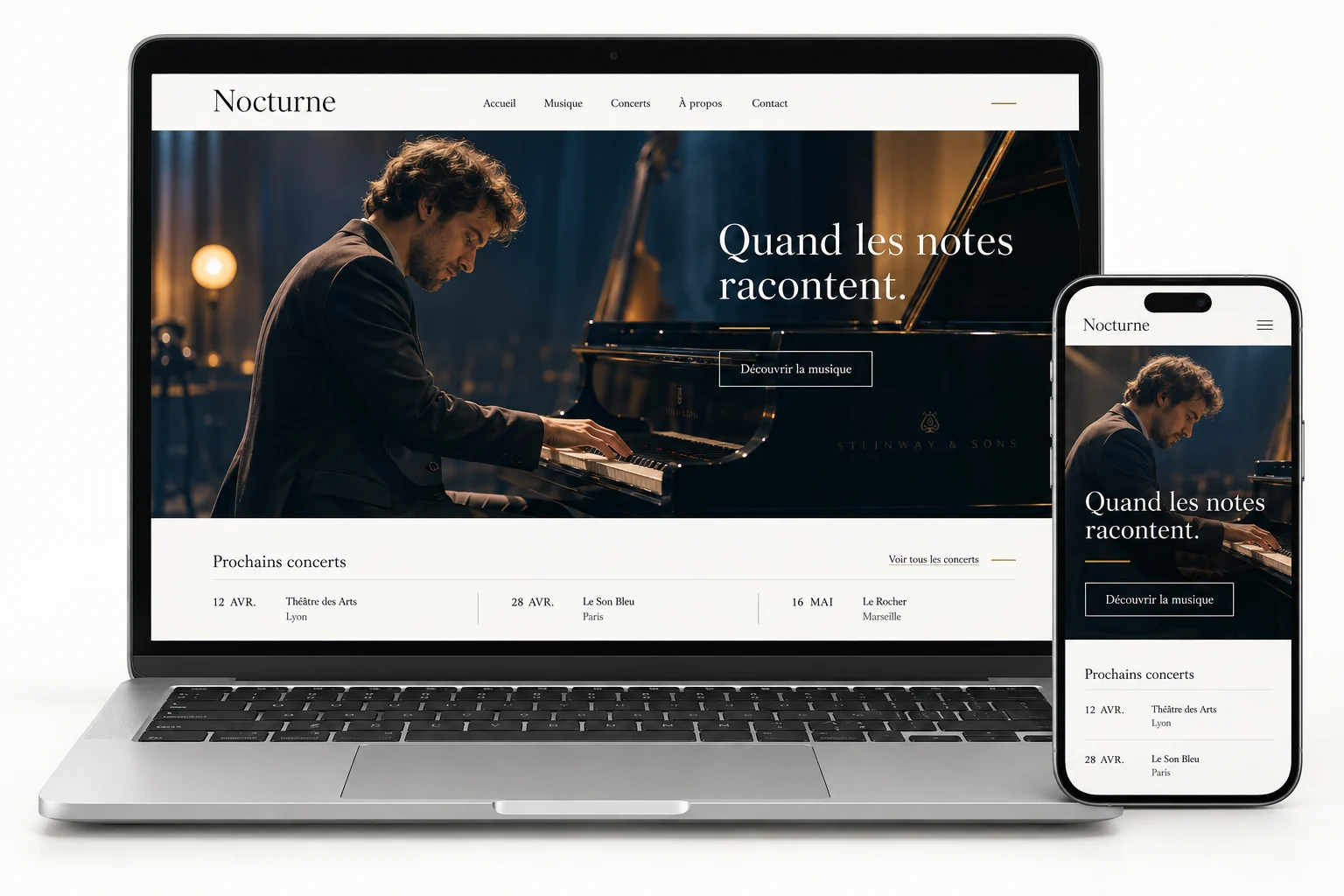 Aperçu du modèle Nocturne pour artiste musical
