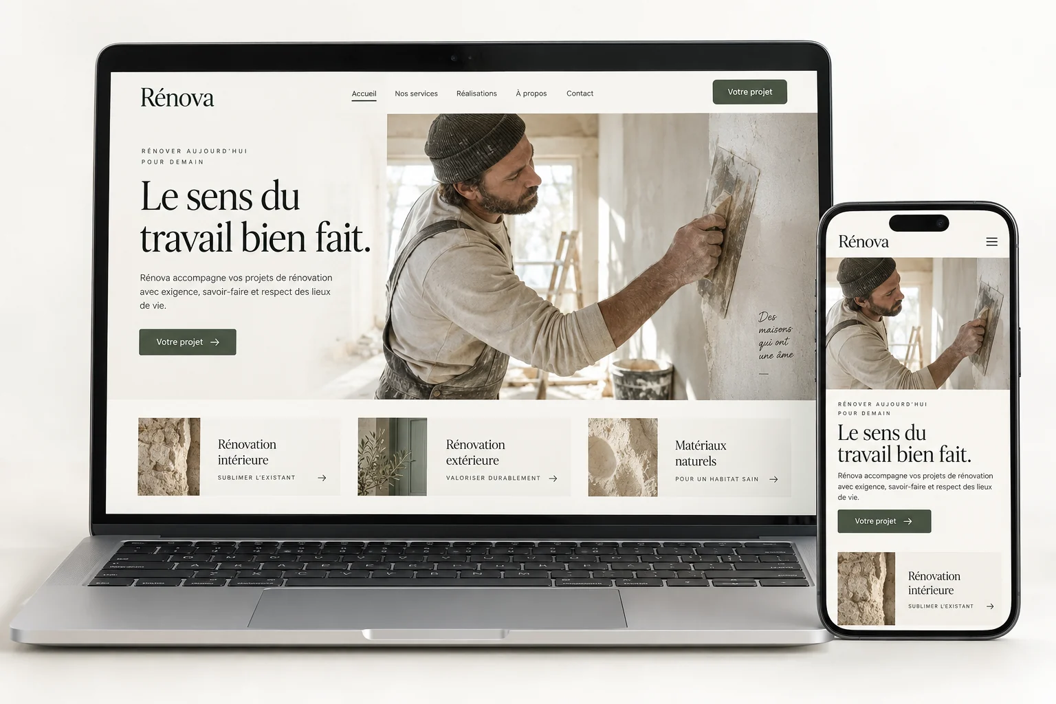 Aperçu du modèle Renova pour artisan