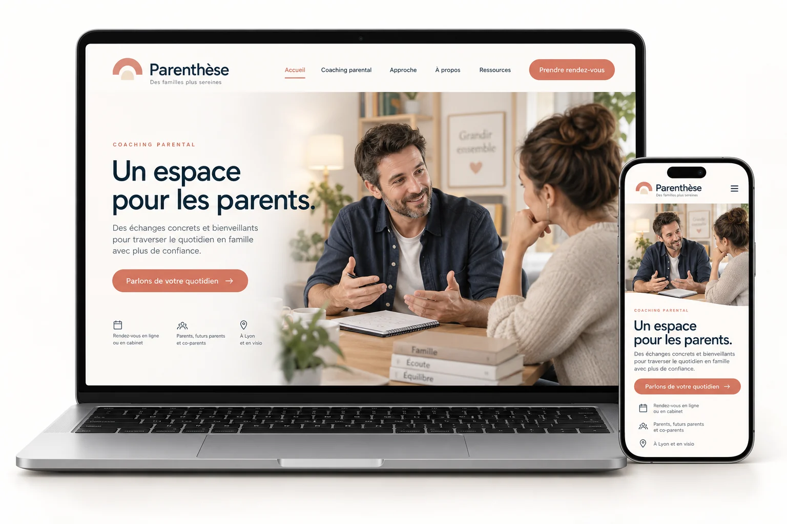 Aperçu du modèle Parenthèse pour coach parental